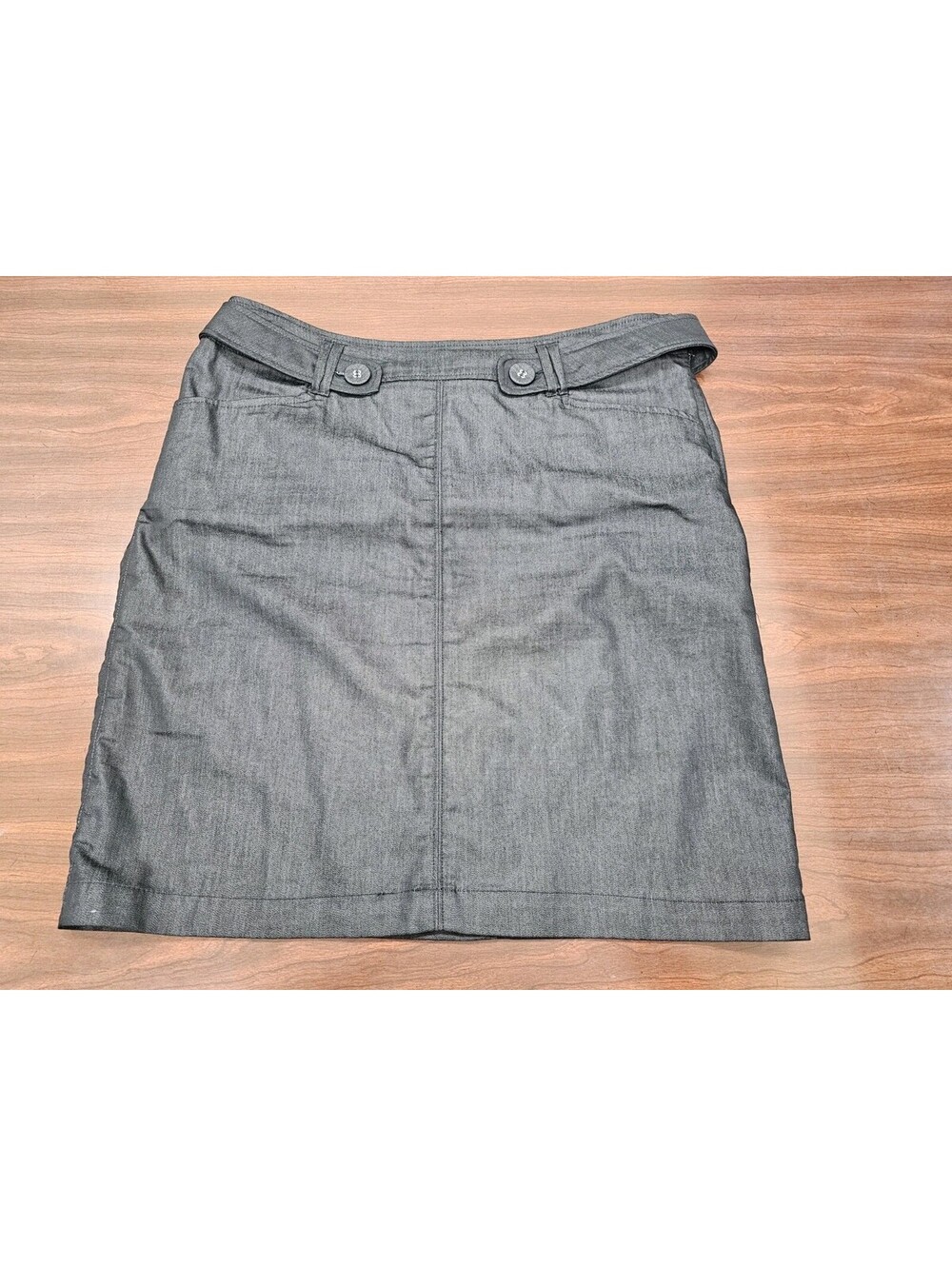 Willie Smith Womans Black Pencil Skirt Size 12 Button Detail Career Office